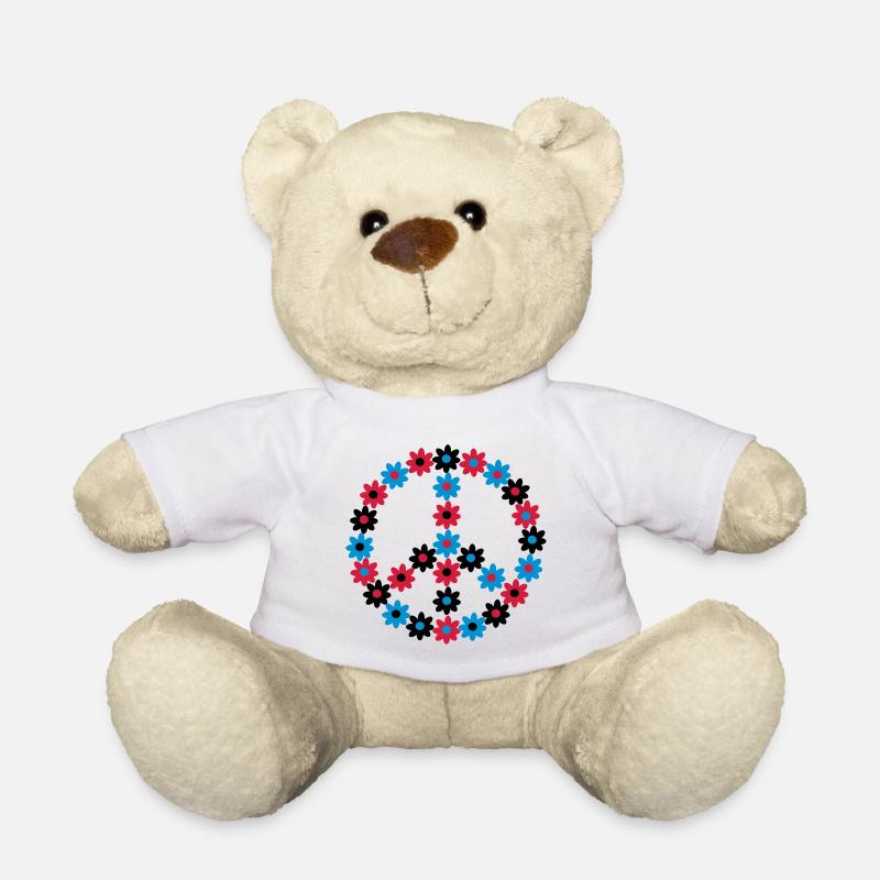 Blumen Friedenszeichen - Teddy - Weiß
