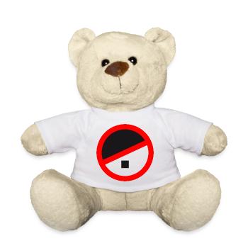 circulaire rond adolf interdit non no racism logo text d - Nounours - blanc - Devant
