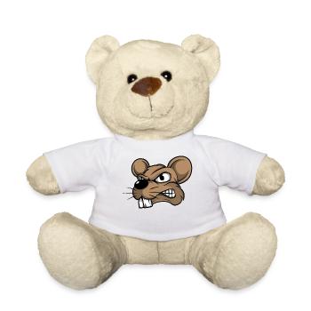 Maus Mäuse Mausi Mäuschen Ratte Nagetier Haustier - Teddy - Weiß - Vorne