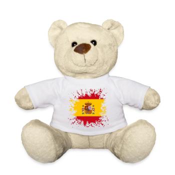 Spain flag color splashes - Teddy Bear - white - Front