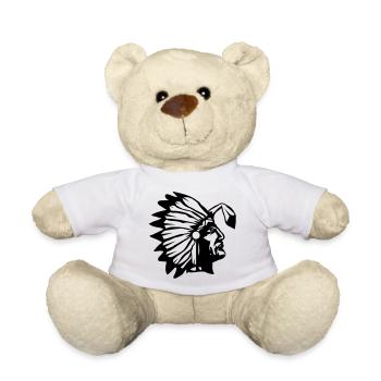 Un chef avec une plume bouclée - Nounours - blanc - Devant