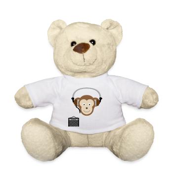 Monkey with headphones music - Teddy Bear - white - Front