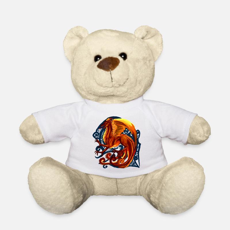 roter Drache - Teddy - Weiß
