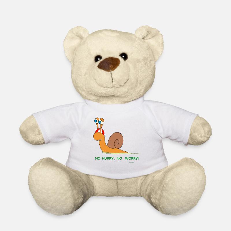 Humorous snail with saying - relaxed - Teddy Bear - white