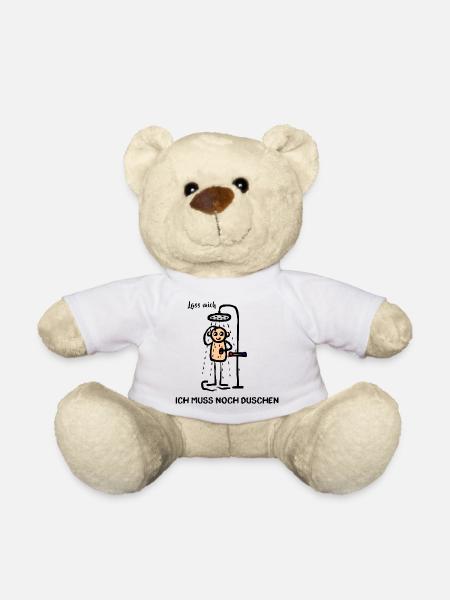 Mann unter der Dusche - Lass mich ich muss noch - Teddy - Weiß
