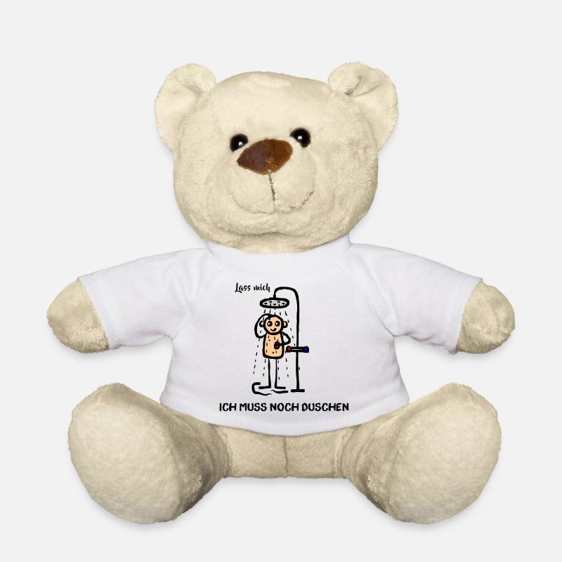 Mann unter der Dusche - Lass mich ich muss noch - Teddy - Weiß