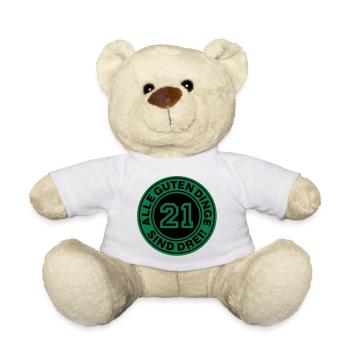 Trisomie 21 | Alle guten Dinge sind drei - Teddy - Weiß - Vorne