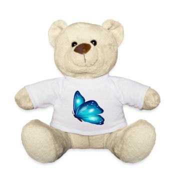 Chemise Cadeau Papillon Animal Exotique Bleu - Nounours - blanc - Devant