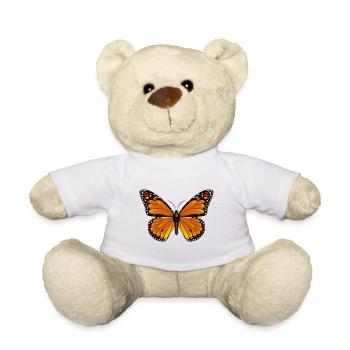 Butterfly Gift Shirt Orange Exotic Animal - Teddy Bear - white - Front
