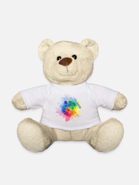 Farbenfrohe Kaleidoskop-Verschmelzung - Teddy - Weiß