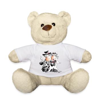 Kuh Hochzeit - Braut - Bräutigam - Teddy - Weiß - Vorne