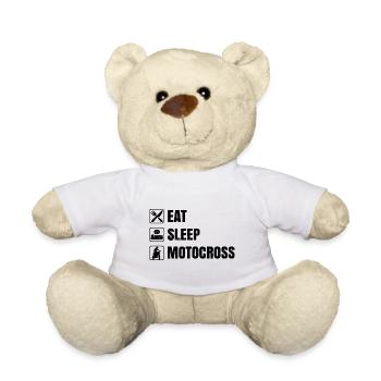 eat sleep Motocross - Nounours - blanc - Devant