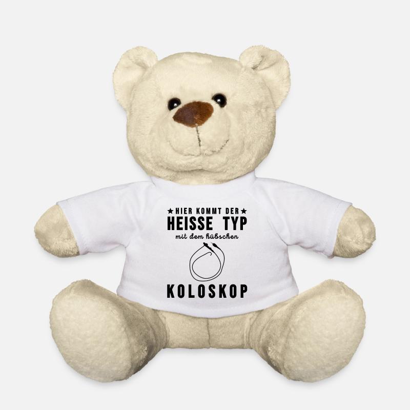 Arzt Sprüche lustig Koloskop Endoskopie Geschenk - Teddy - Weiß