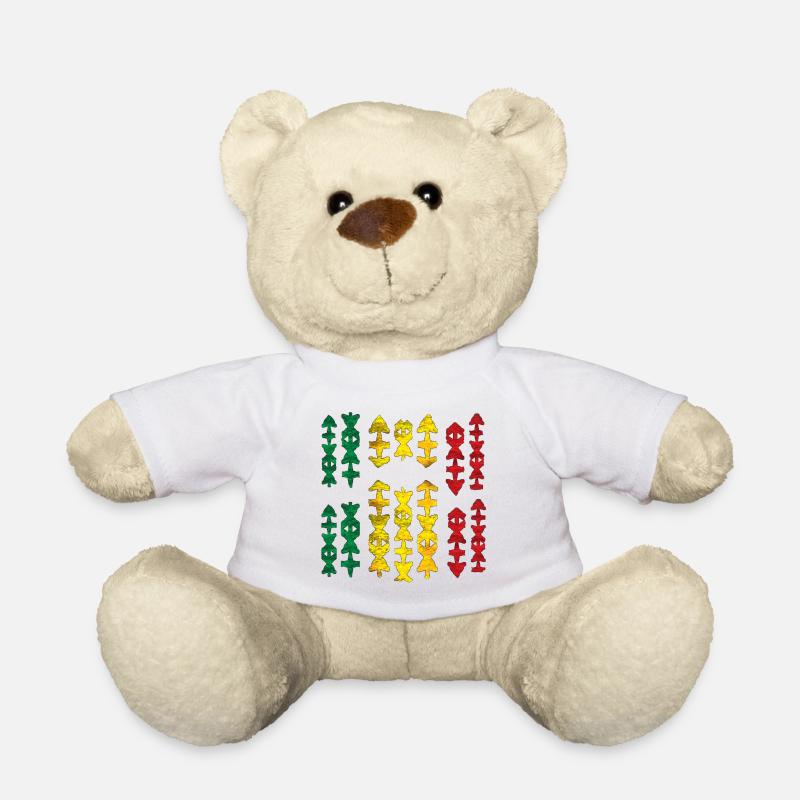 Motifs tribaux indigènes Reggae - Nounours - blanc