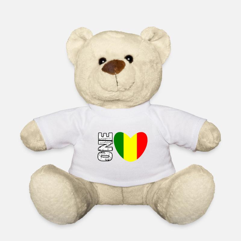 Cœur du drapeau du Mali avec un texte DISPARU - Nounours - blanc