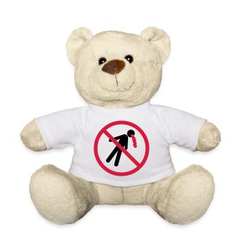 kotzen verboten schild kein blut lustig erbrochene - Teddy - Weiß - Vorne