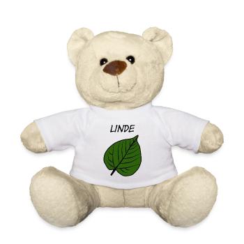 Green leaf pattern nature design - Teddy Bear - white - Front