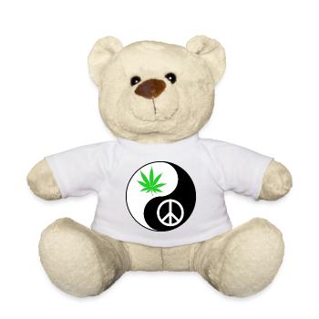 YinYang Frieden Blatt Design - Teddy - Weiß - Vorne