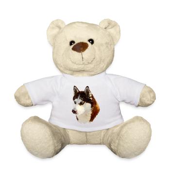 Nordischer Husky Kopf Zeichnung - Teddy - Weiß - Vorne