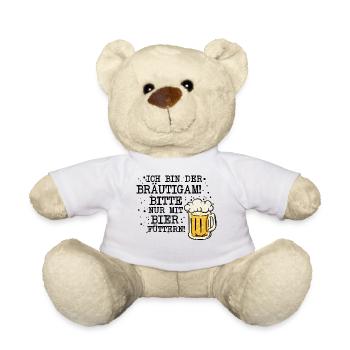 JGA Bräutigam Trinkspruch Junggesellenabschied - Teddy - Weiß - Vorne