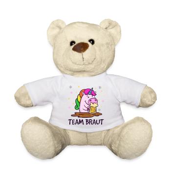 Team Braut Einhorn Polterabend Hochzeitsparty Fun - Teddy - Weiß - Vorne