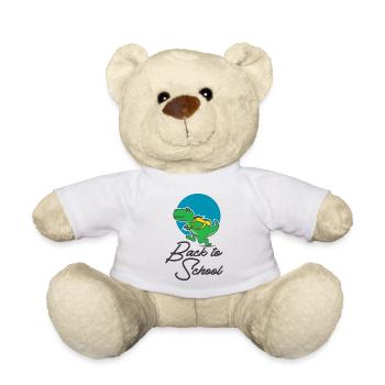 Dino back to school Schulanfang Geschenkidee - Teddy - Weiß - Vorne