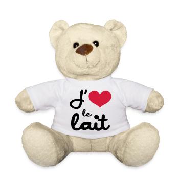 J'aime le lait - Bébé - Nounours - blanc - Devant