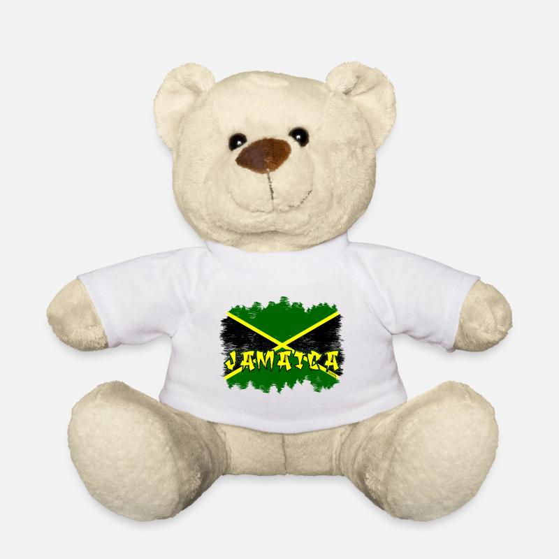 Jamaica Graffiti Flag Design - Teddy Bear - white