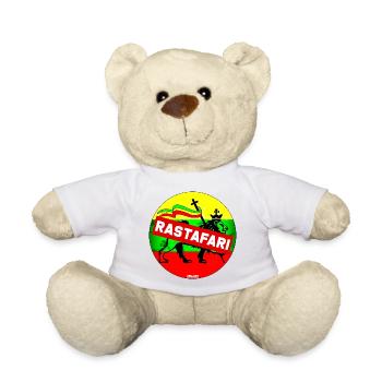 Rastafari Lion Banner - Teddy Bear - white - Front