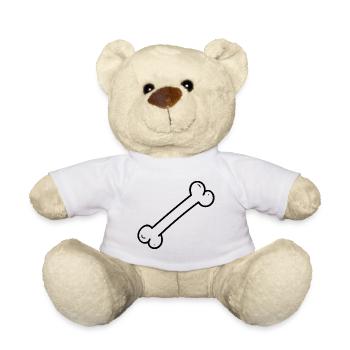 Knochen Hund Symbol Geschenk Idee Zeichnung - Teddy - Weiß - Vorne