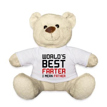 Worlds Best Farter Father Père Papa Pet cadeau - Nounours - blanc - Devant