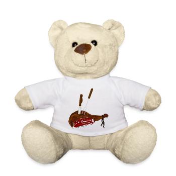 schinken speise essen koch - Teddy - Weiß - Vorne