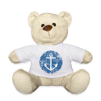 Anker Schild Segel Design für Segler - Teddy - Weiß - Vorne