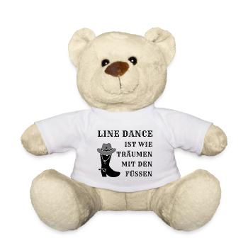 Geschenk: Line Dance ist wie Träumen mit den Füßen - Teddy - Weiß - Vorne