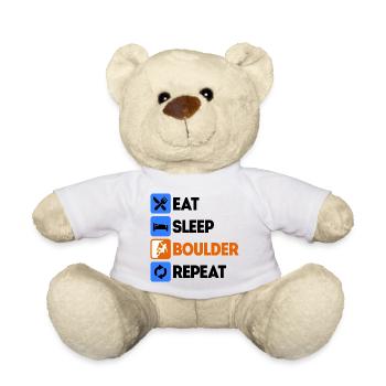 Boulder Bouldering Climbing Without a rope saying - Teddy Bear - white - Front