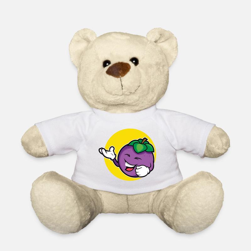 Lustige Pflaume - Teddy - Weiß