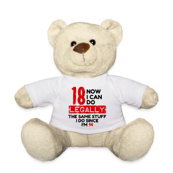 Anniversaire de 18 ans en disant drôle d'humour - Nounours - blanc - Devant