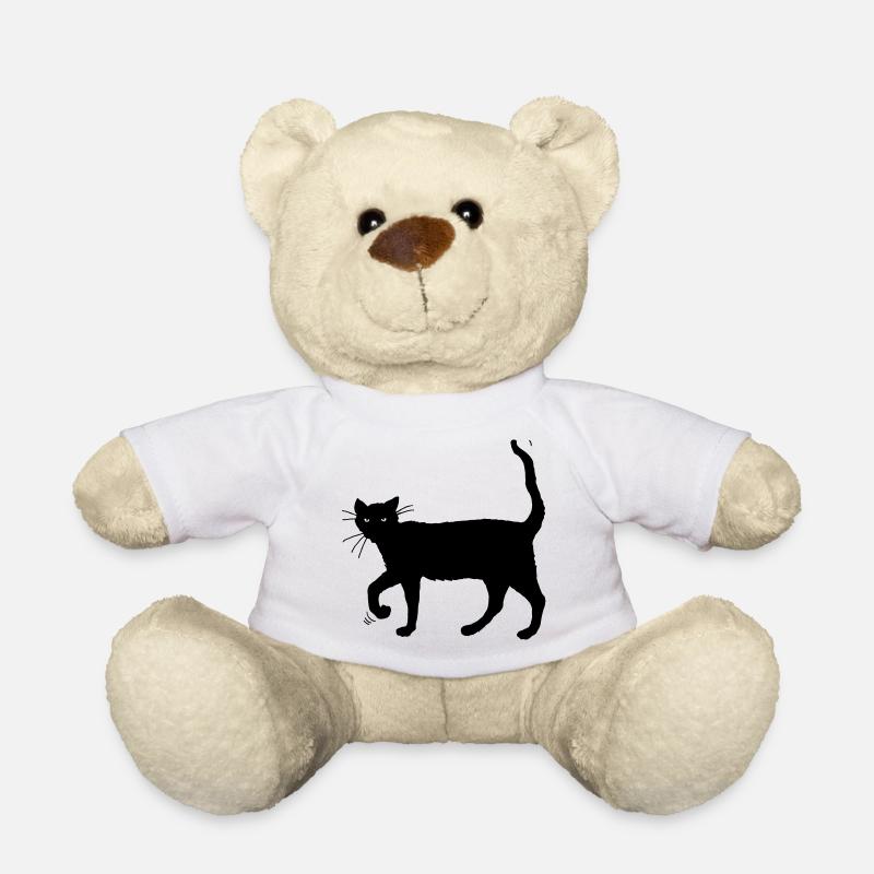 Chat noir - Nounours - blanc