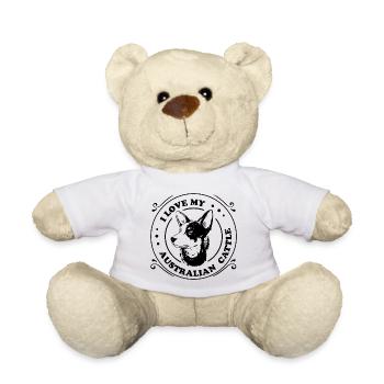 I love my Australian Treibhund gift - Teddy Bear - white - Front