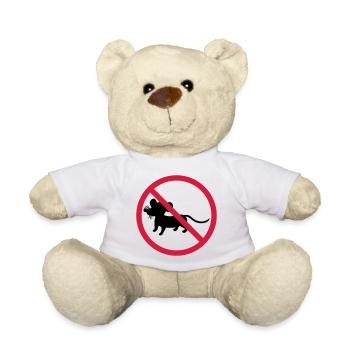 verboten schild zone keine maus symbol maeuschen s - Teddy - Weiß - Vorne