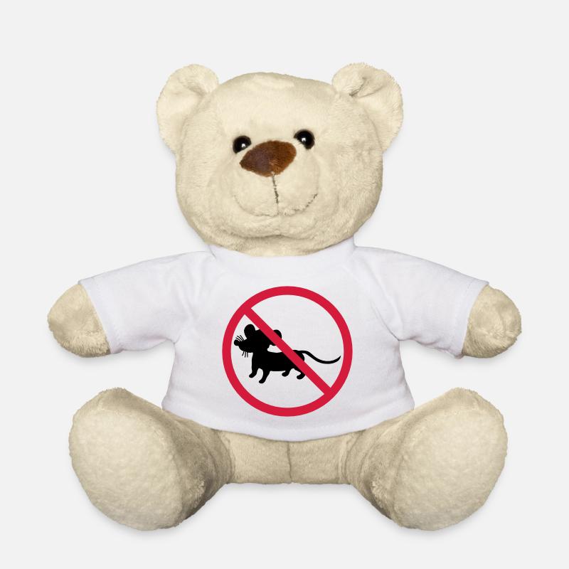 verboten schild zone keine maus symbol maeuschen s - Teddy - Weiß