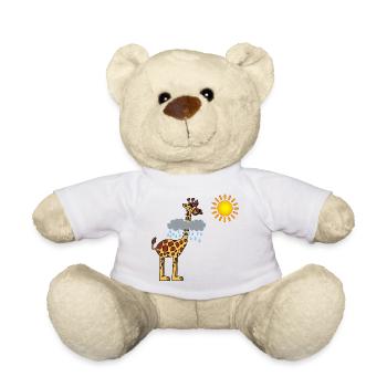 Girafe et soleil - Nounours - blanc - Devant