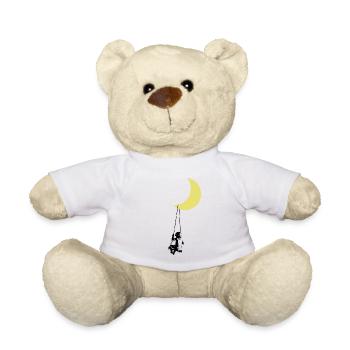 Kleinkind schaukelt unter Mond StreetArt - Teddy - Weiß - Vorne