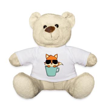 Cooler Fuchs in Kaffeetasse - Teddy - Weiß - Vorne