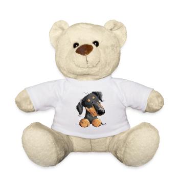 Dessin animé drôle de chien Doberman ou Pinscher I - Nounours - blanc - Devant