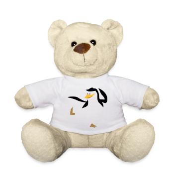 Penguin doing karate sport - Teddy Bear - white - Front