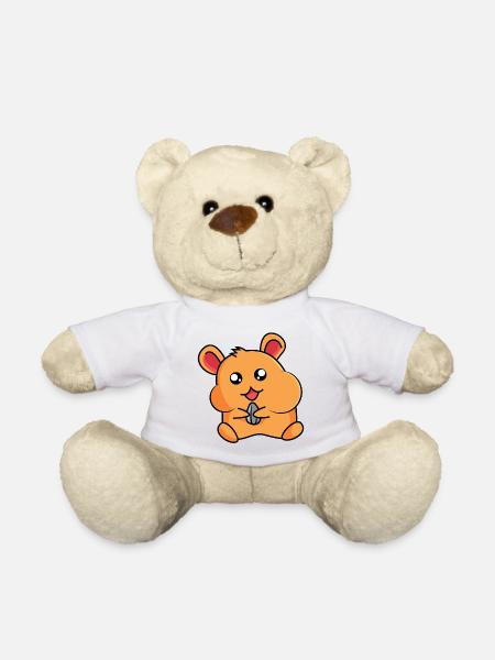 Hamster beim Hamstern - Teddy - Weiß