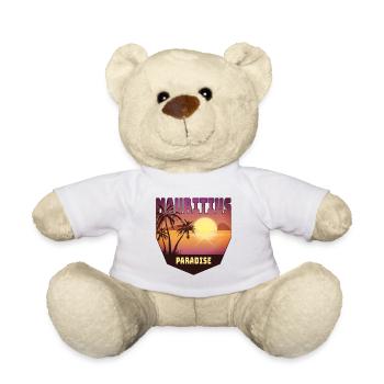 Mauritius design with palm trees and sun / gift - Teddy Bear - white - Front