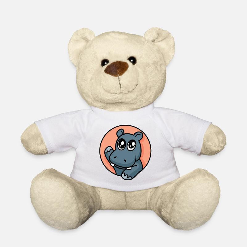 Fröhliches Nilpferd - Teddy - Weiß