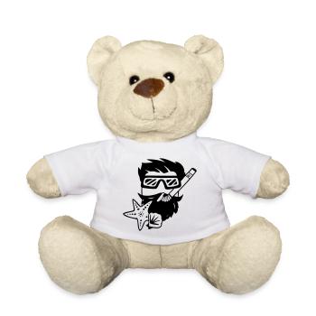 Plongeur en apnée - Nounours - blanc - Devant